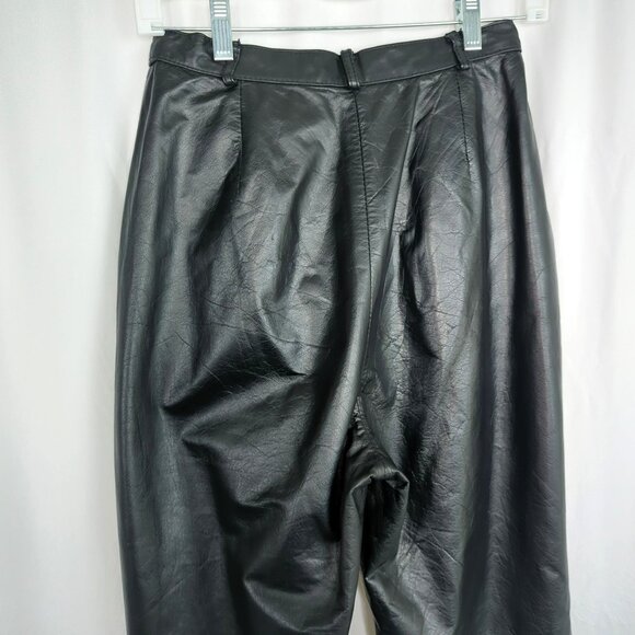 Vintage Black Leather Pants 2 X Small Tapered Womens - Picture 6 of 9